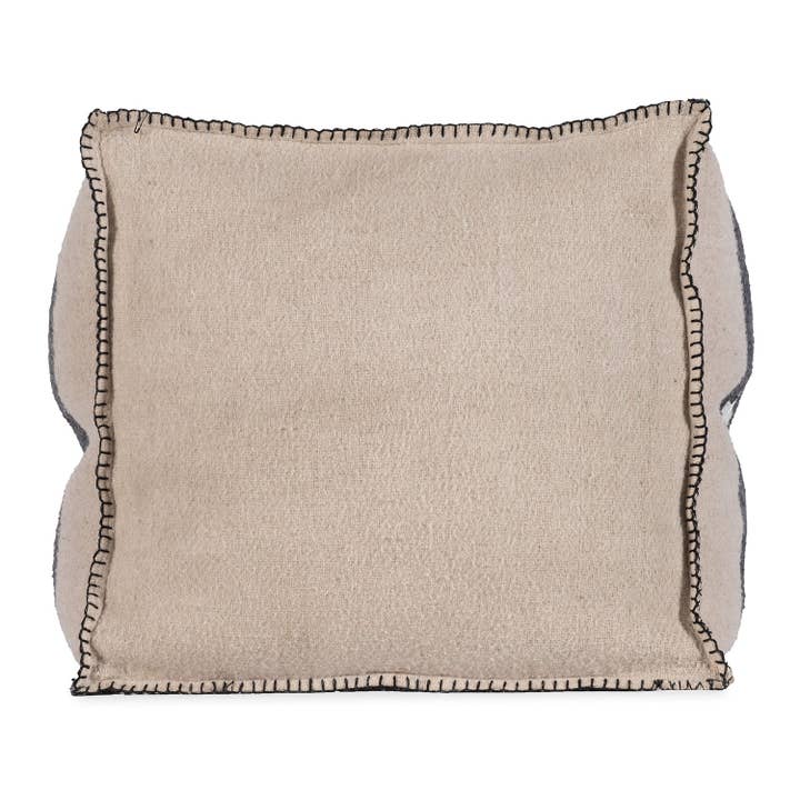 Blue Ocean Traders - Wholesale Pouf - Swiss Army Pouf 18X18X18 Cream/Black2