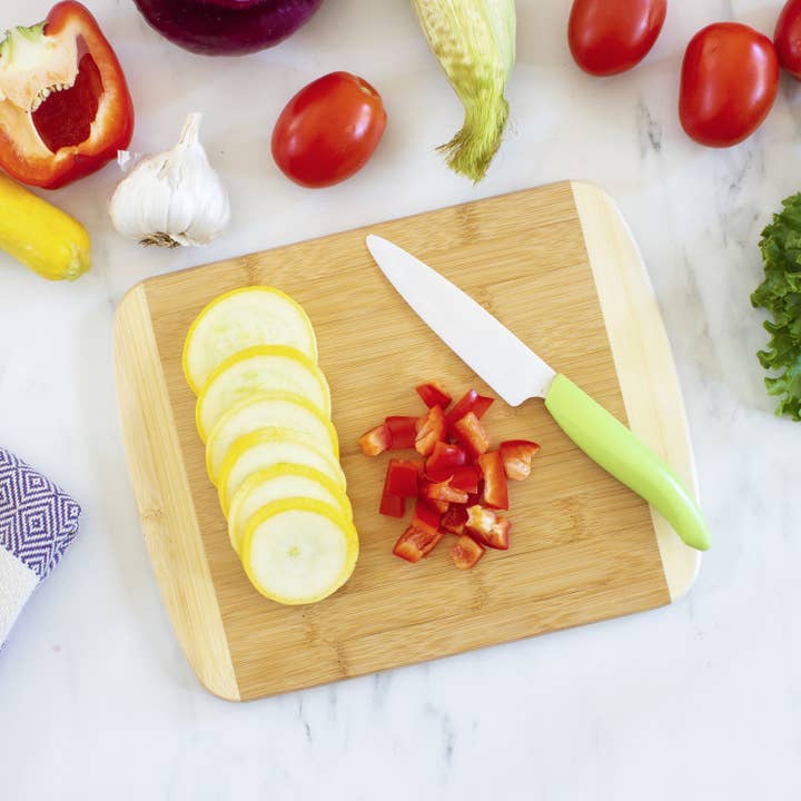 Totally Bamboo - Wholesale Cutting Board - 11" Two-Tone Bamboo Cutting Board