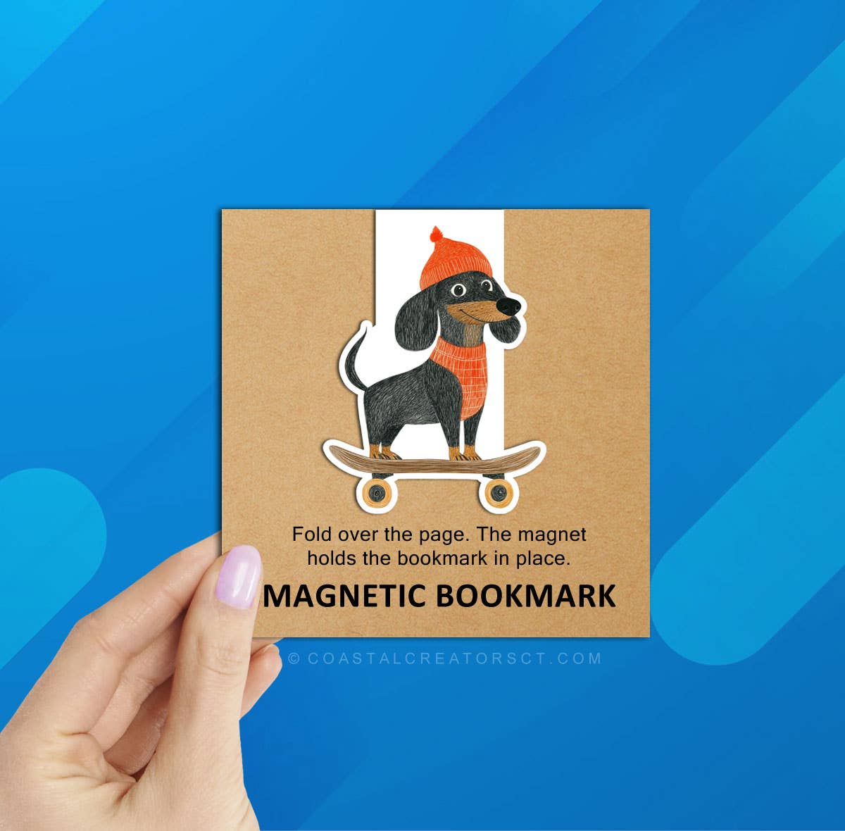 Coastal Creators of Connecticut - Wholesale Bookmark - Beagle Dog Reversible Magnetic Bookmark (Packaged)