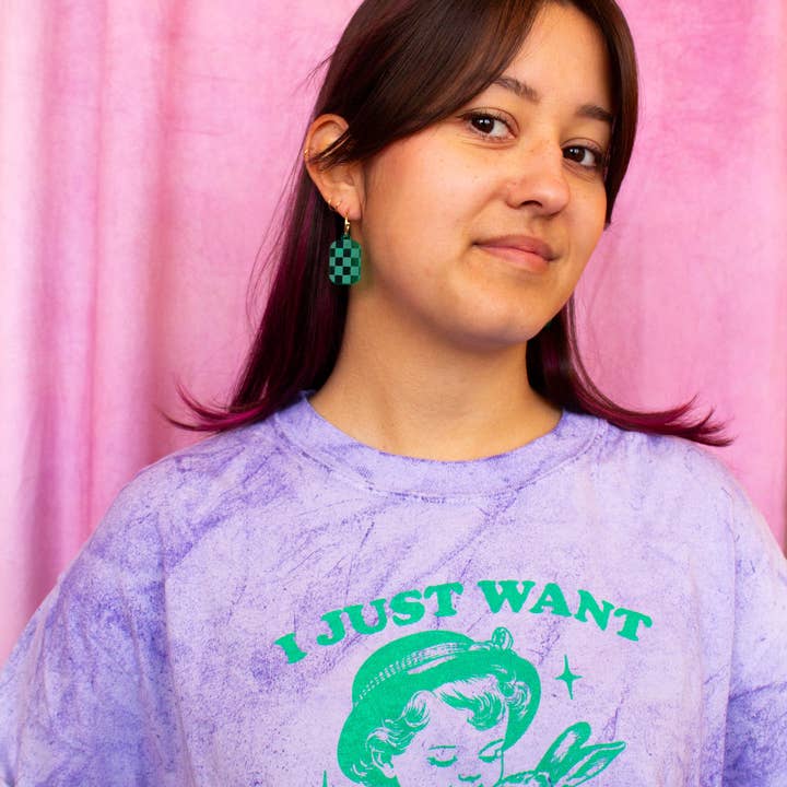 Sunshine Studio - Wholesale Dangle Earrings - Checkered Charm Simple Colorful Earrings5