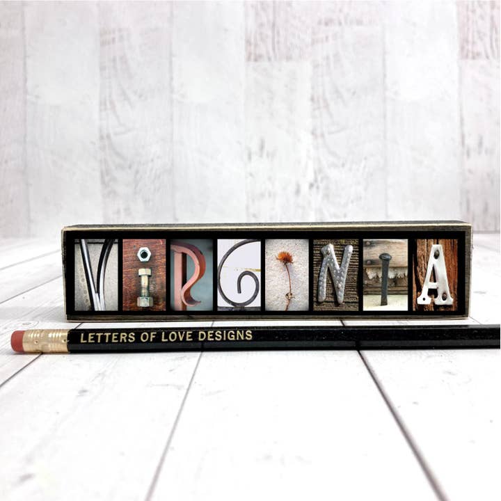 Letters Of Love Designs - Wholesale Sign - Virginia Gifts, Virginia Sign, Virginia Art, State Name Sign2