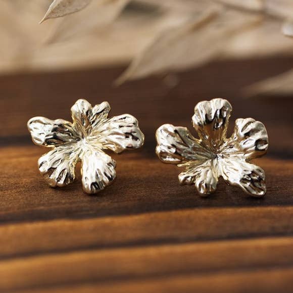 hibiscus studs for wholesale by Wild Abandon Jewelry