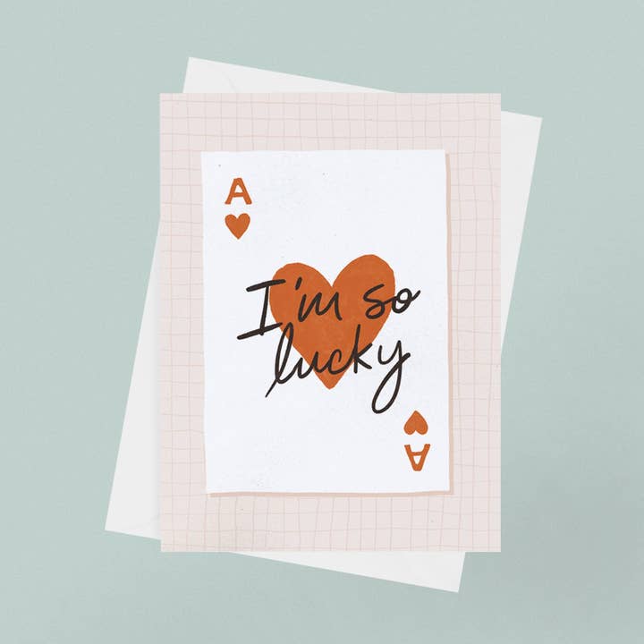 "So Lucky" Card for wholesale by Just Right Design Co.