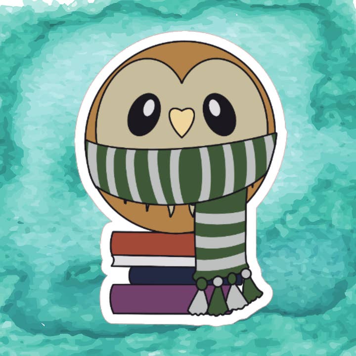 Autocollant Chouette Serpentarde pour la vente par Blonde owl designs