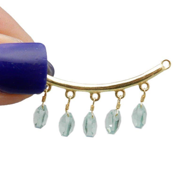 Jewelers Paradise - Vendita all'ingrosso Ciondolo/pendente - Ciondolo a doppia barra curva con pendenti in pietre preziose2