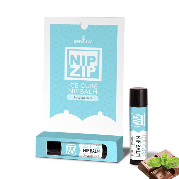 Sensuva - Wholesale Personal Lubricant - Nip Zip Ice Cube Nipple Balm Chocolate Mint Tube Carded0