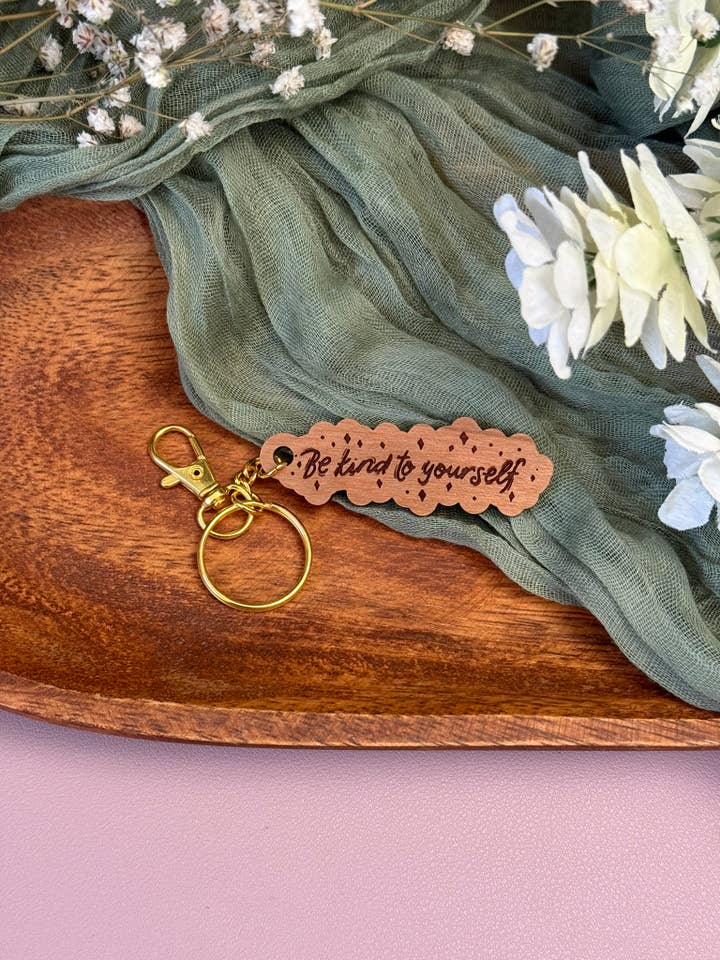 Be Kind to Yourself Keychain| Motivational Self Care Gifts for wholesale by Wonders and Things