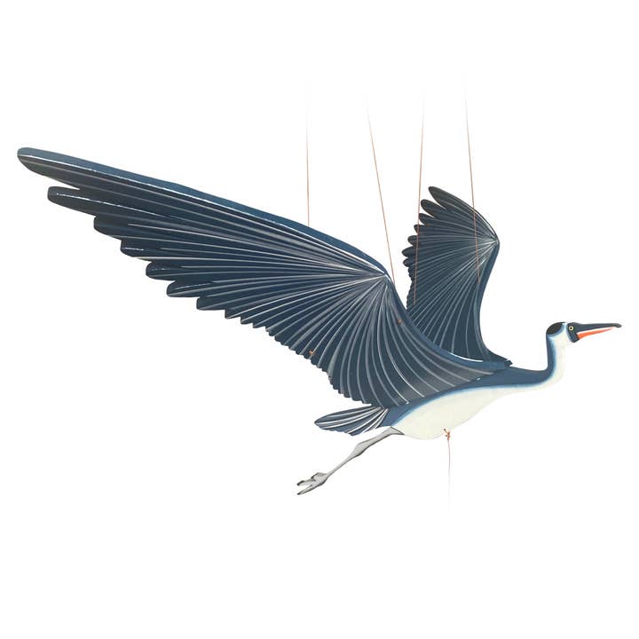 Tulia's Artisan Gallery - Wholesale Mobile - Blue Heron Flying Bird Mobile