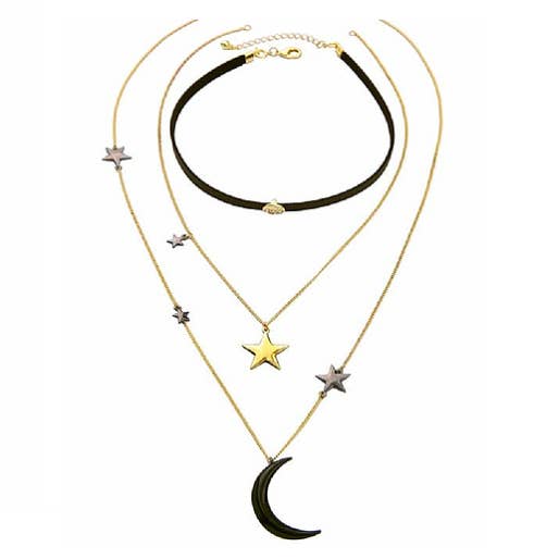 Stjärna och måne - 3 oberoende halsband från Jade & Julie för wholesale av Jade & Julie