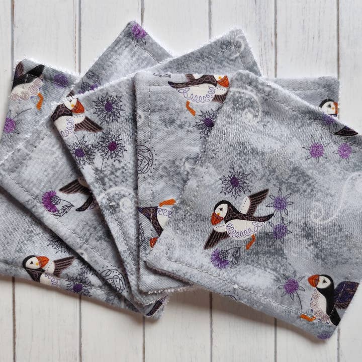 Puffin rocks genanvendelige ansigtsservietter, miljøvenlige klude for engroshandel hos Hannah and me