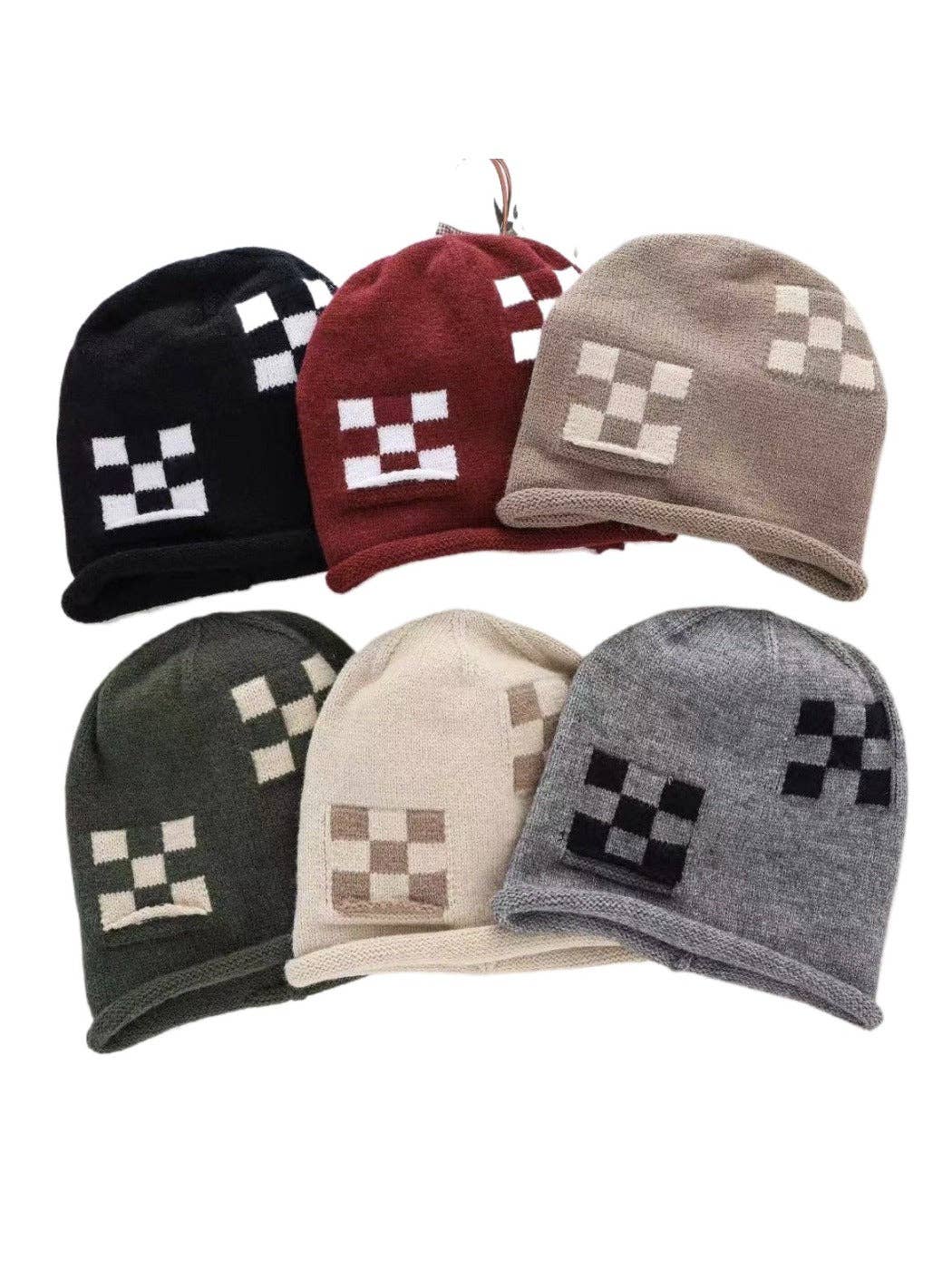 Funkyrel® Atzbranding Limited - Vendita all'ingrosso Berretto - Unisex - Haila - Berretto a Maglia a Quadri Unisex Versatile5