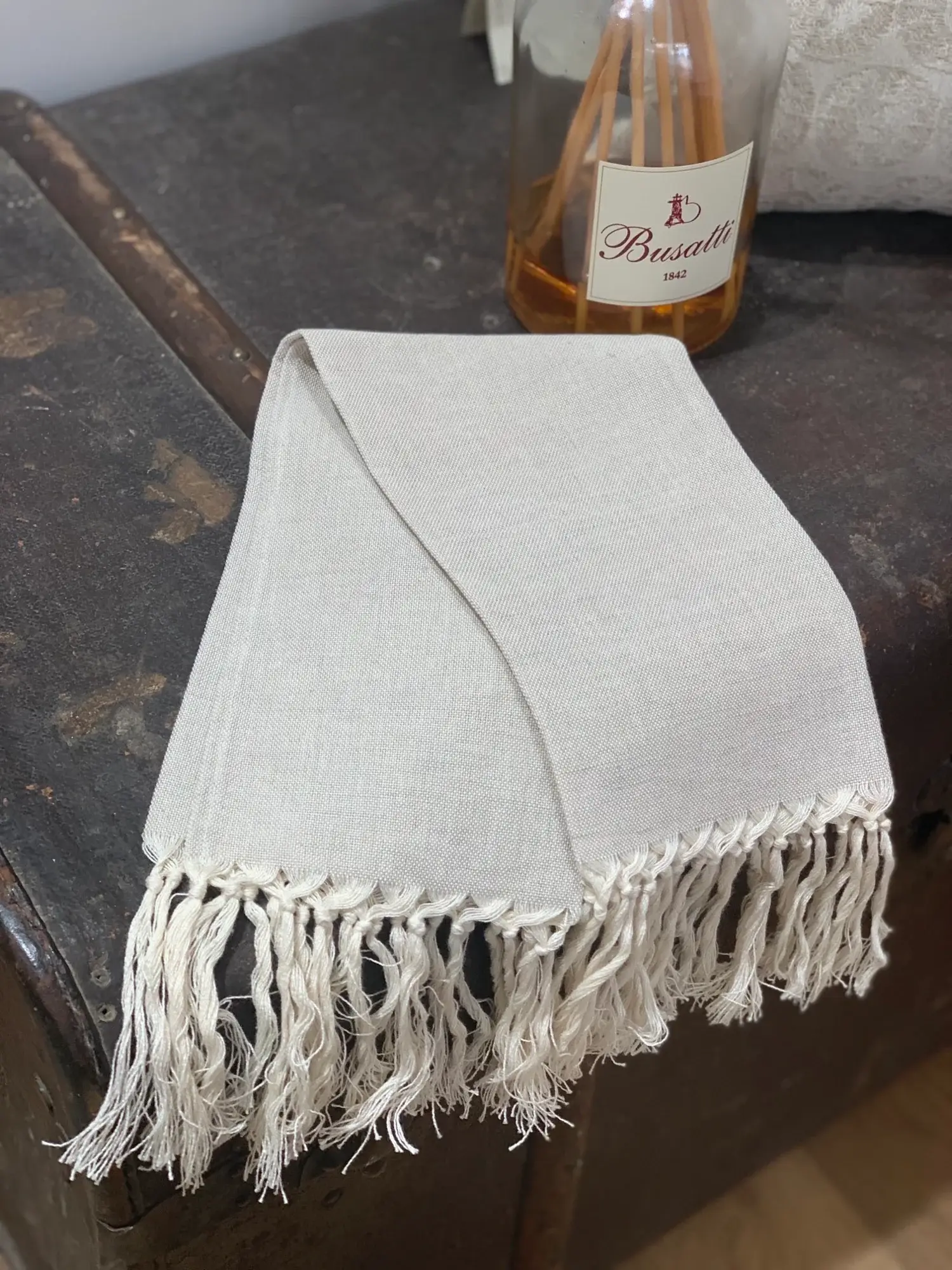 BUSATTI - Wholesale Theedoek - Handdoek Zodiaco 320 kleur met ambachtelijke franjes26