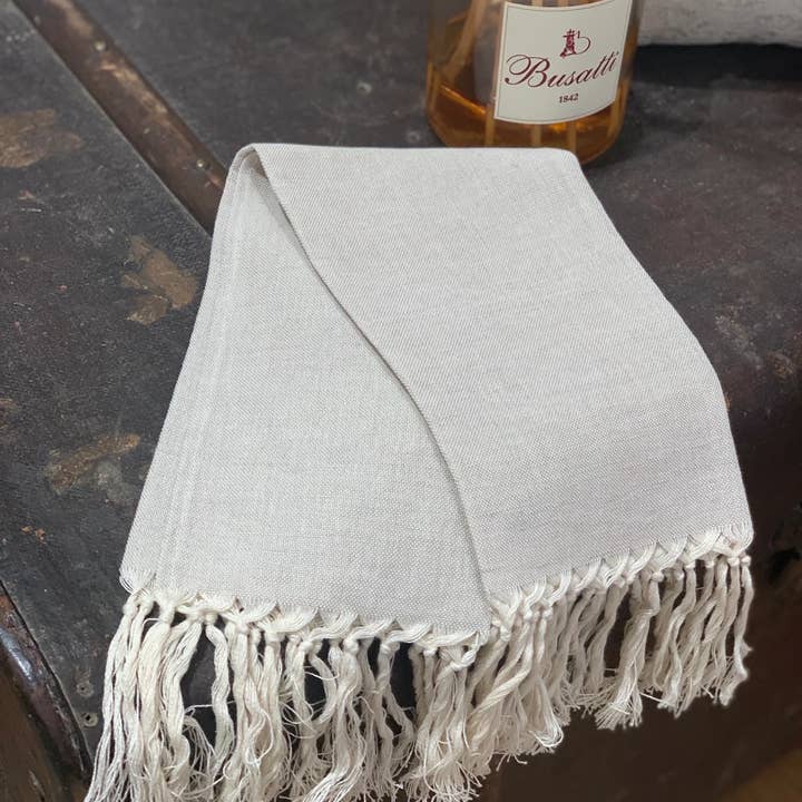 BUSATTI - Wholesale Tea Towel - Towel color Zodiaco 320 with artisianal fringe3