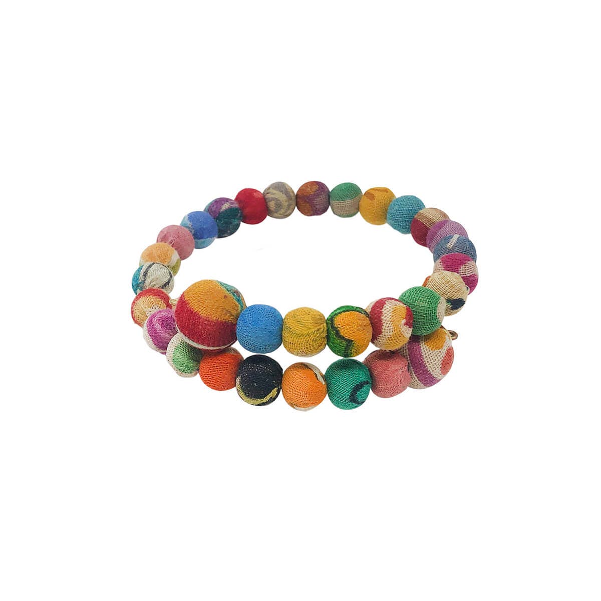 WorldFinds - Wholesale Beaded Bracelet - Kantha Overlap Bangle1