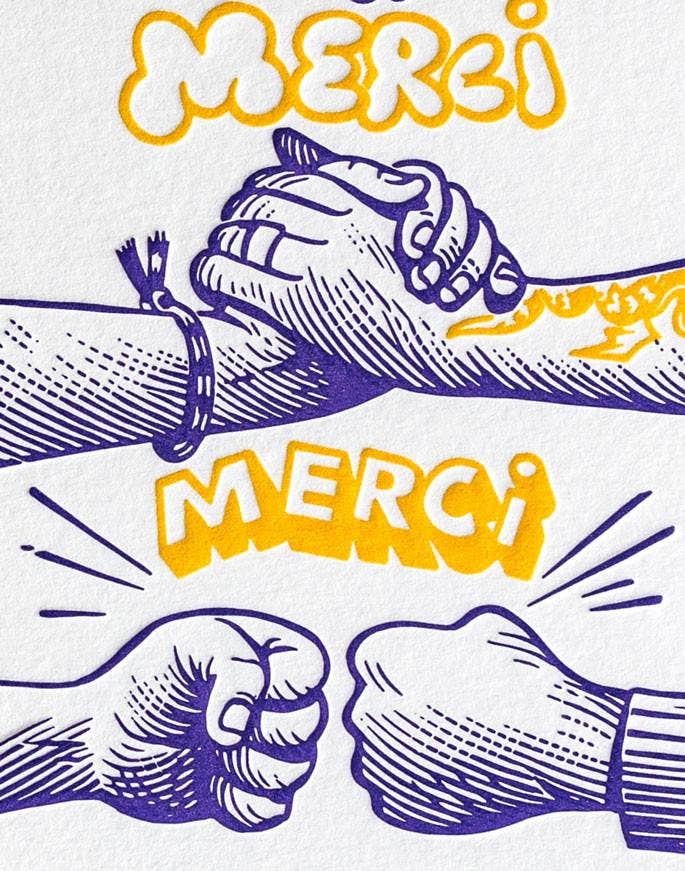 Letterpress de Paris - Wholesale Thank You Card - Thanks Thank You Thank You3