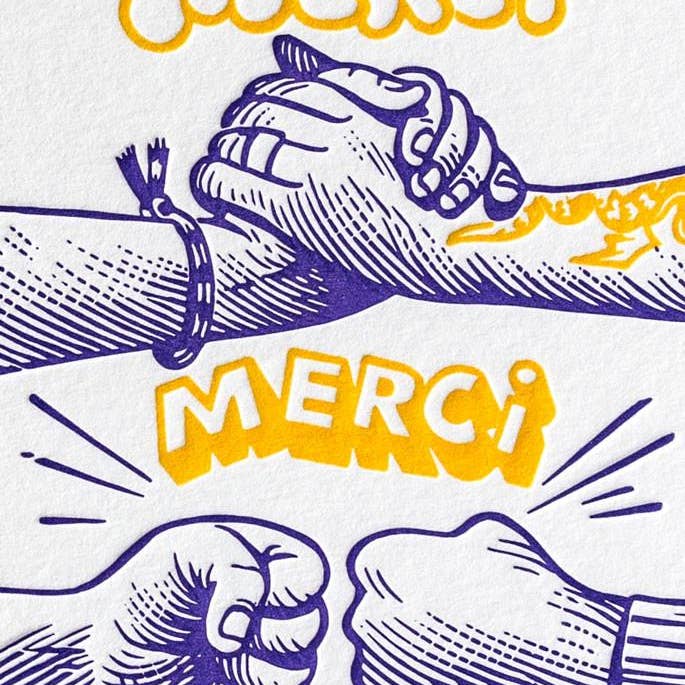 Letterpress de Paris - Wholesale Thank You Card - Thanks Thank You Thank You3