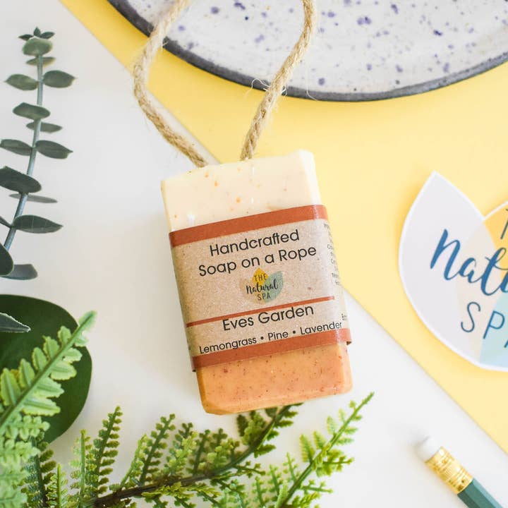 The Natural Spa Cosmetics - Wholesale Bar Soap - Eves Garden Soap On A Rope 100g - Vegan Stocking Filler2