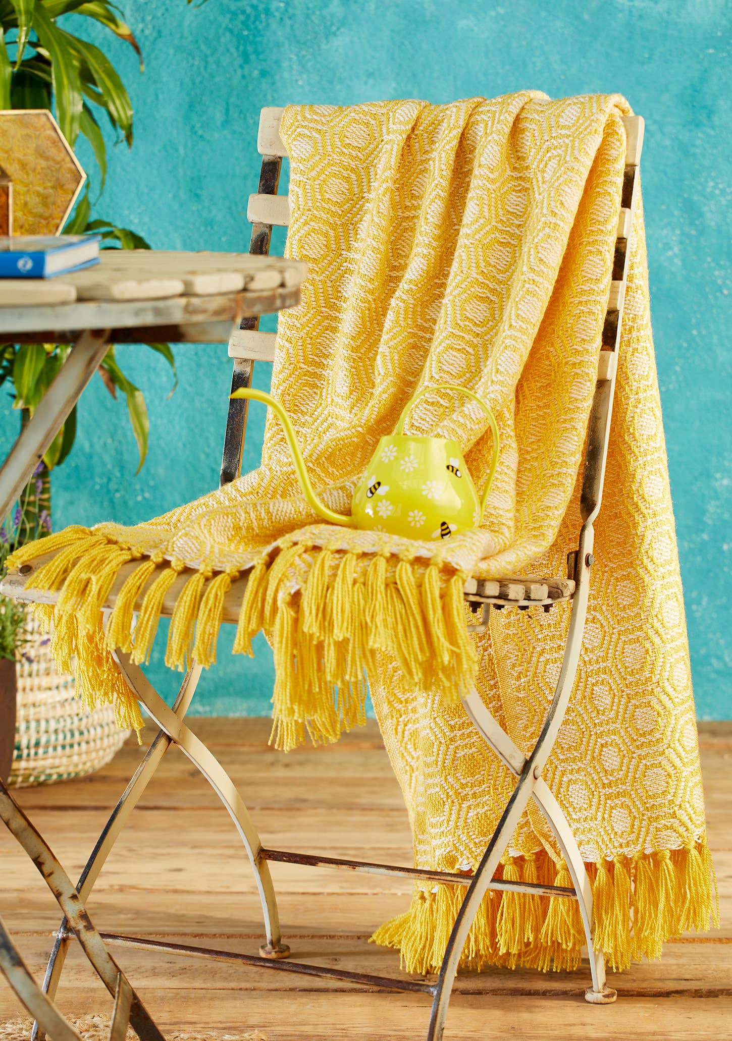 Namaste - Wholesale Watering Can - Bee Watering Can Hand Painted Yellow1