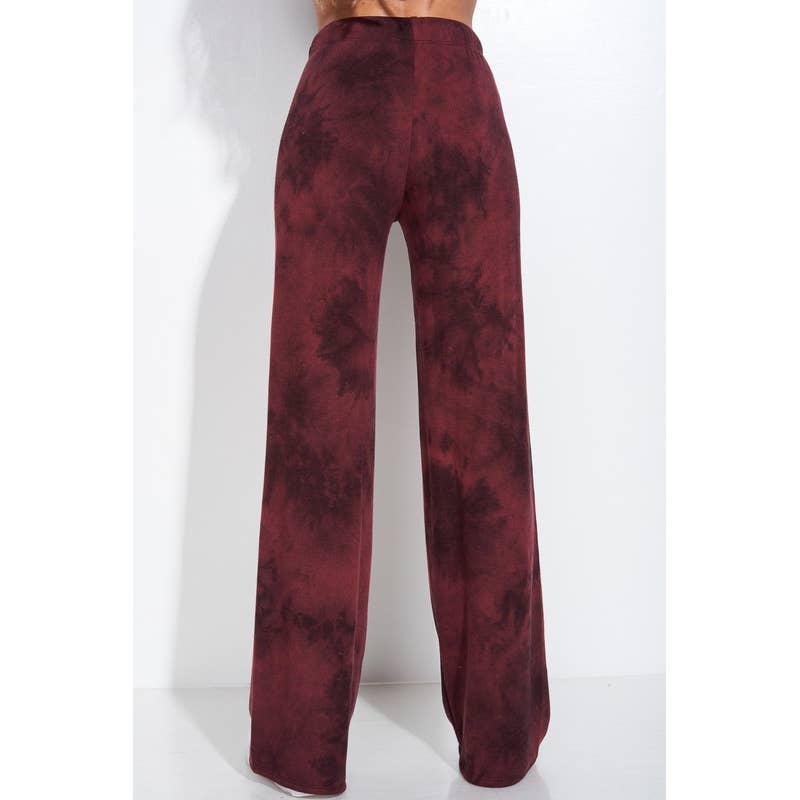 WINE CHARCOAL Tie dye print sleep lounge wear sets for wholesale on Faire7