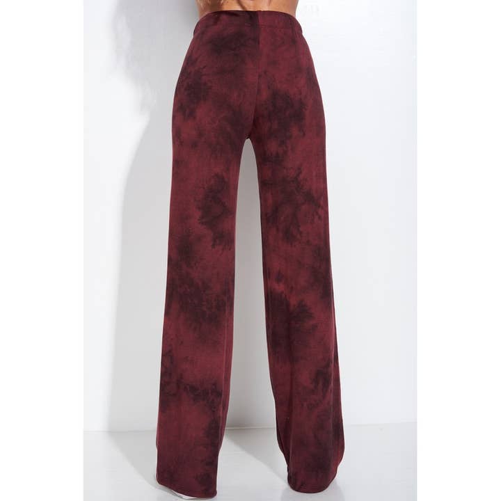 WINE CHARCOAL Tie dye print sleep lounge wear sets for wholesale on Faire7