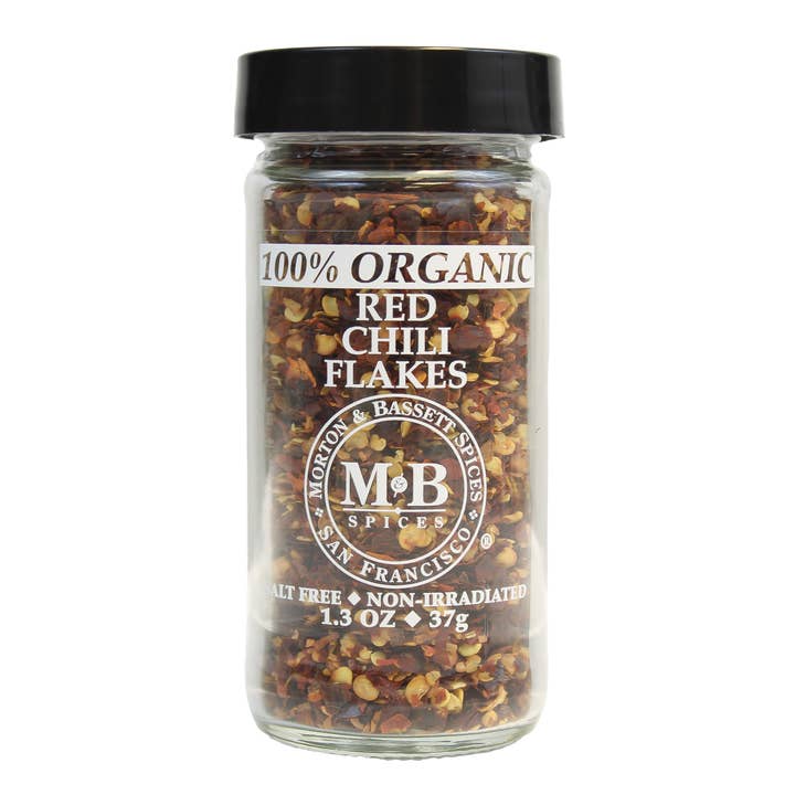 M&B Organic Crushed Red Chili Flakes 1.3 oz for wholesale by Morton & Bassett