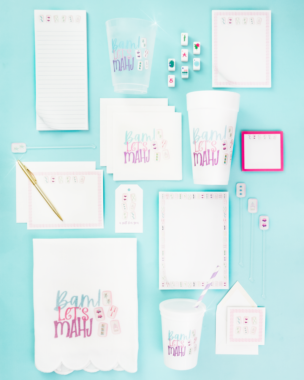 Busy Bee Gift - Wholesale Disposable Cup - Bam Let's Mahj Mahjong Shatterproof Cup | Set of 8, 16oz2