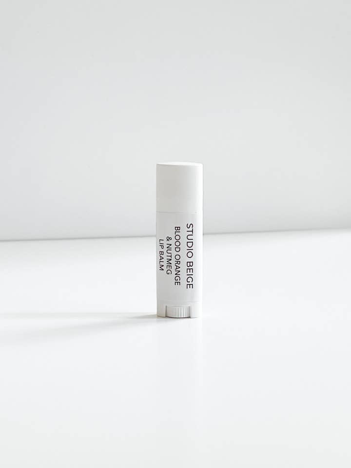 BLOOD ORANGE & NUTMEG conditioning lip balm with blood orange & mango butter for wholesale by Studio Beige