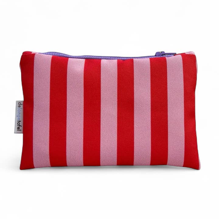 Petite trousse · Rayée rose/rouge pour la vente par De Lange Tafel