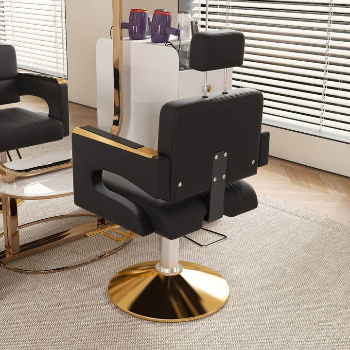 39F Inc. - Wholesale Chair - Black & Gold Professional Hydraulic Barber Salon Chair 20