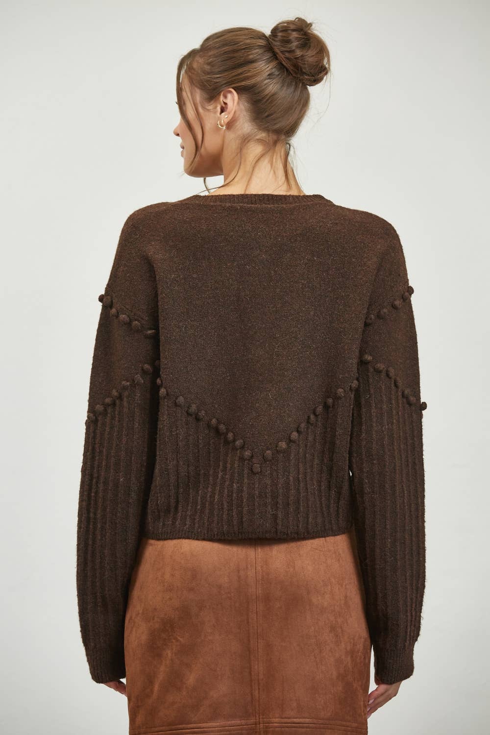 Edit by Nine - Wholesale Cardigan - Women's - Pom Pom Detail Oversized Sweater Cardigan6