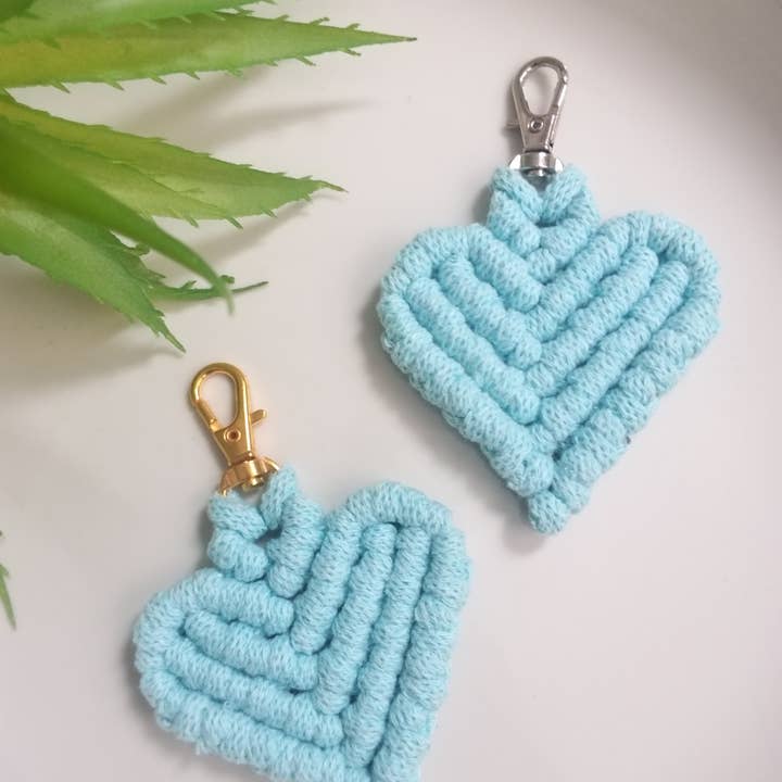 LIGHT BLUE HEART KEYRING for wholesale by ARTESANIA