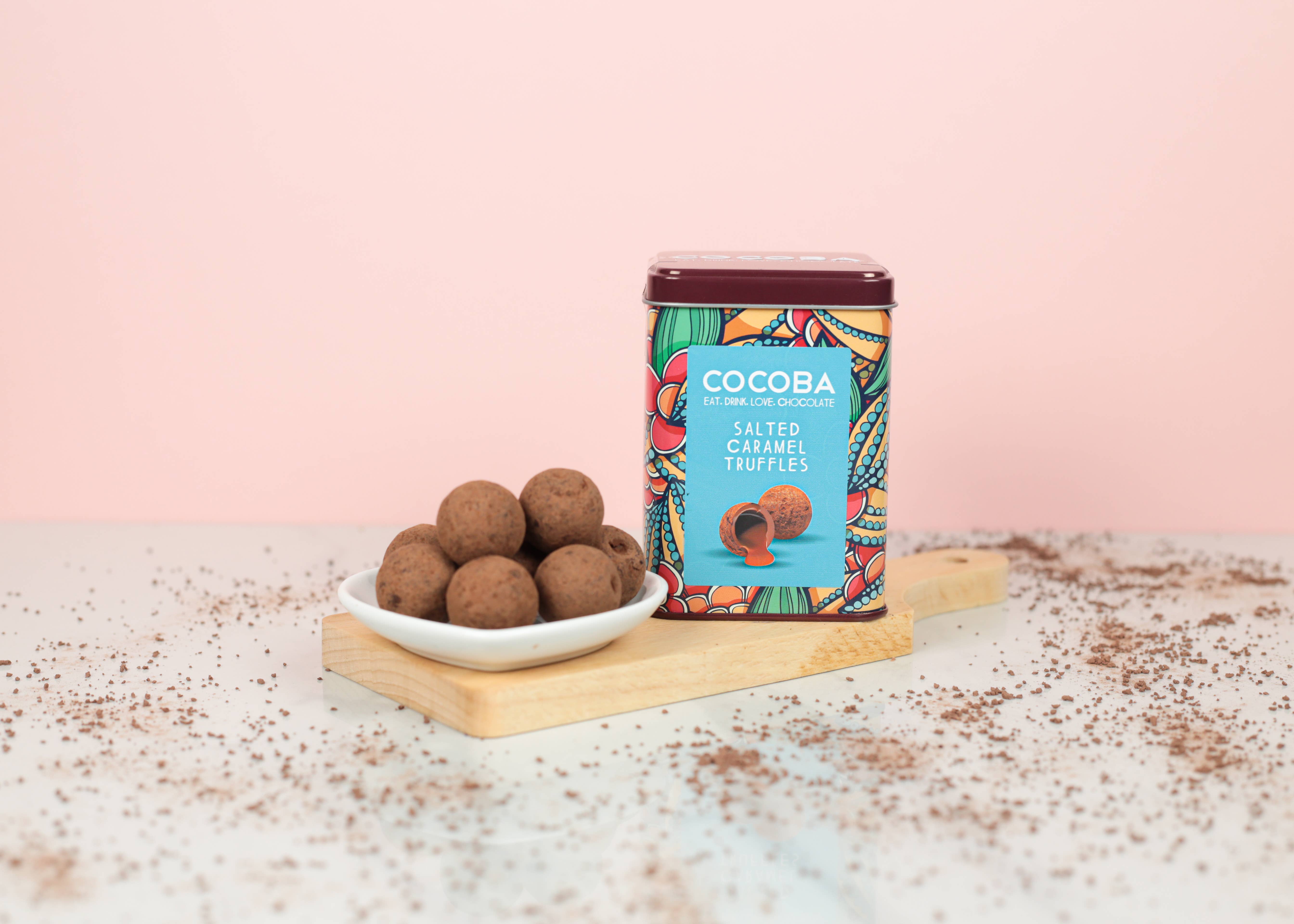 Cocoba – wholesale Chocolate box – Salted Caramel Truffles Gift Tin3