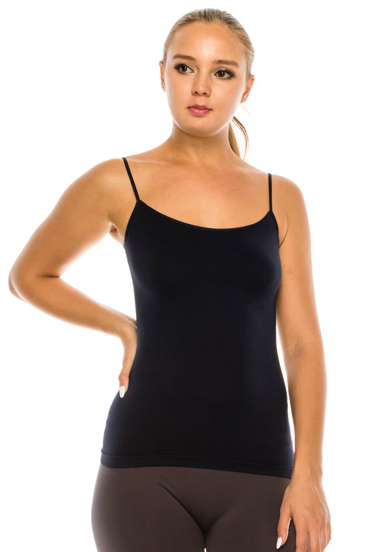 KurveShop – Top interior – Mulher por atacado – KURVE BASIC SEM COSTURA LONGA CAMI (16" COMPRIMENTO)35