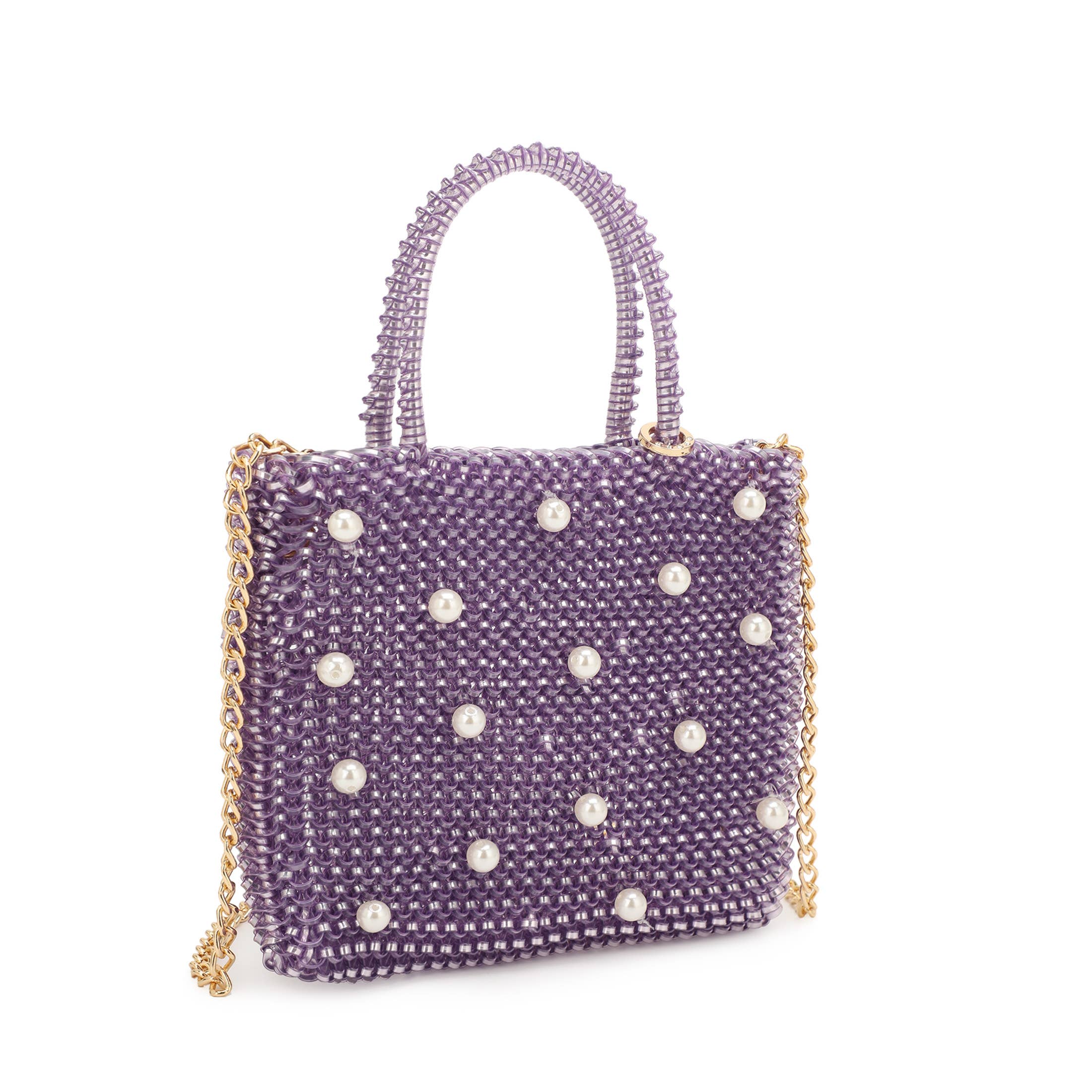 KAYLA+AVA - Wholesale Top Handle Bag - Women's - TRISHA PEARL EMBELLISHED HAND KNIT MINI BAG9
