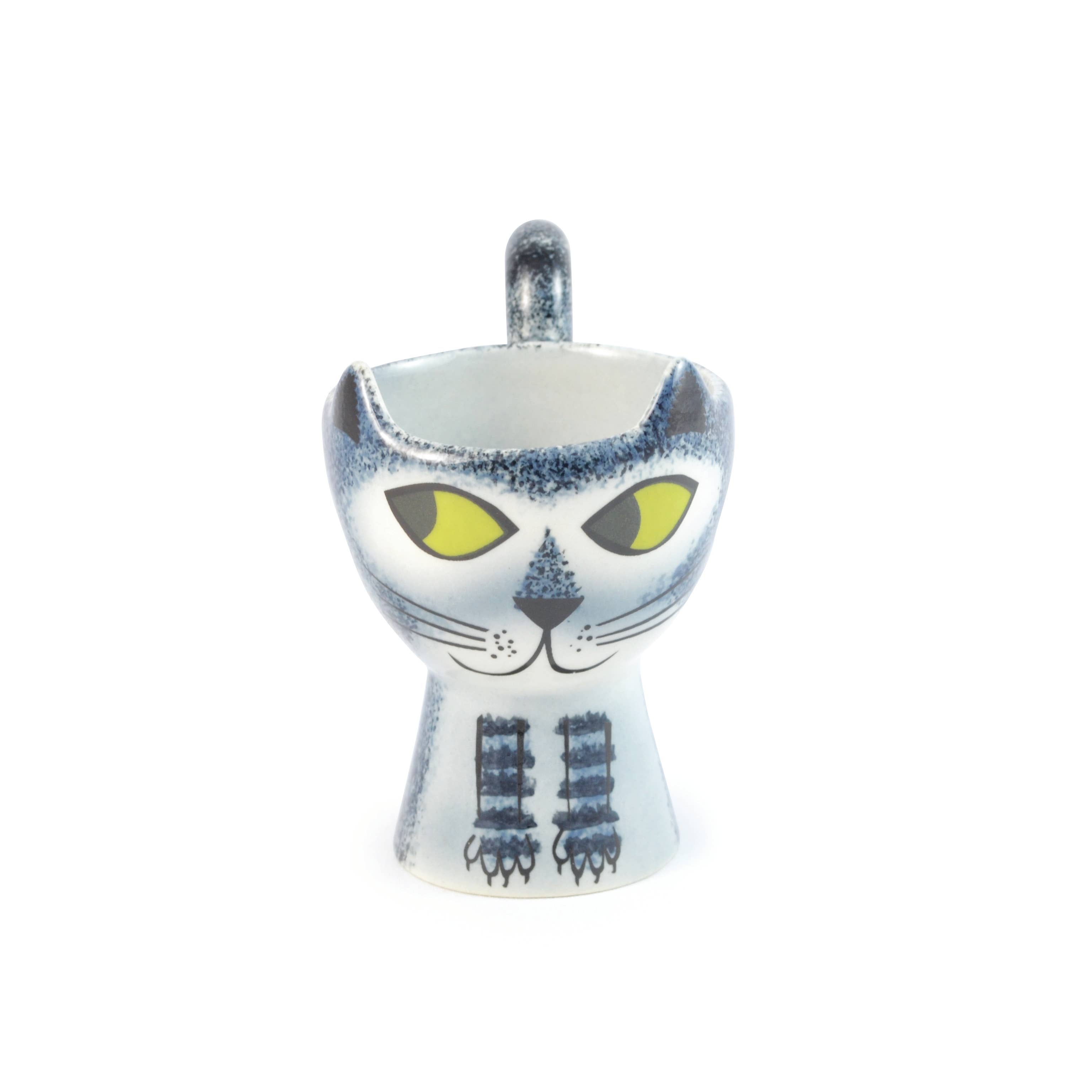 Hannah Turner Ltd – wholesale Egg cup/holder – Grey Tabby Cat Egg Cup3