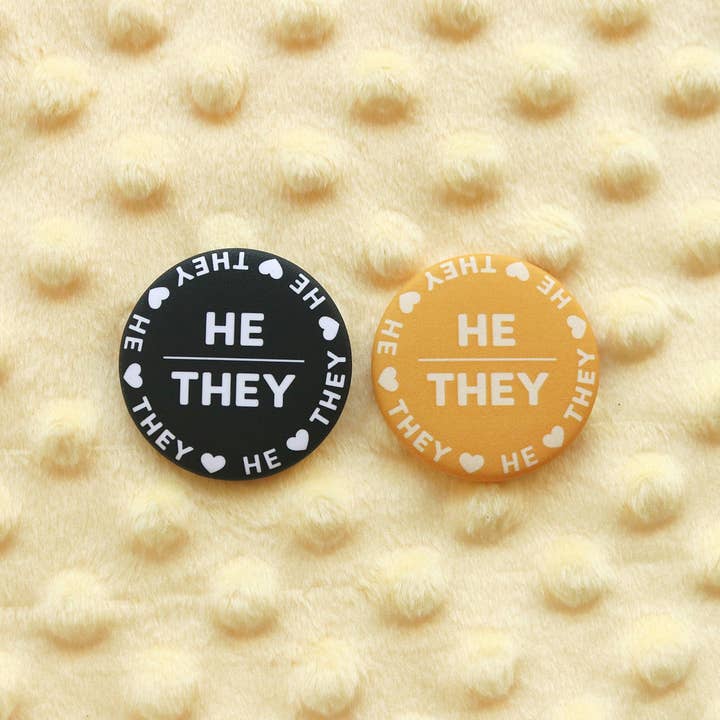 Kawaii Gender Spectrum Pronoun Buttons for wholesale by Dbl Feature