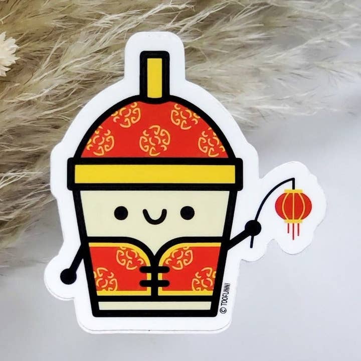 LNY BUBBLE TEA - Sticker vinyle pour la vente par Toofunni