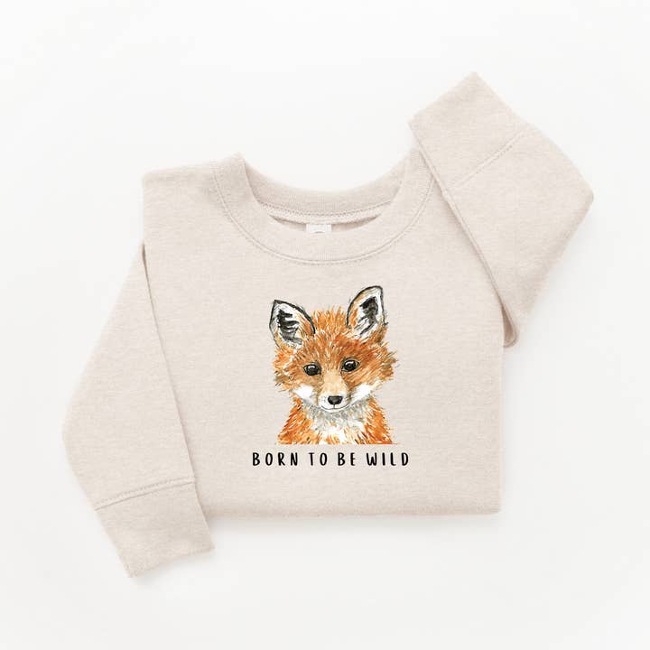 Fox Born to be Wild sweatshirt for engroshandel hos WLDFLWR Studio