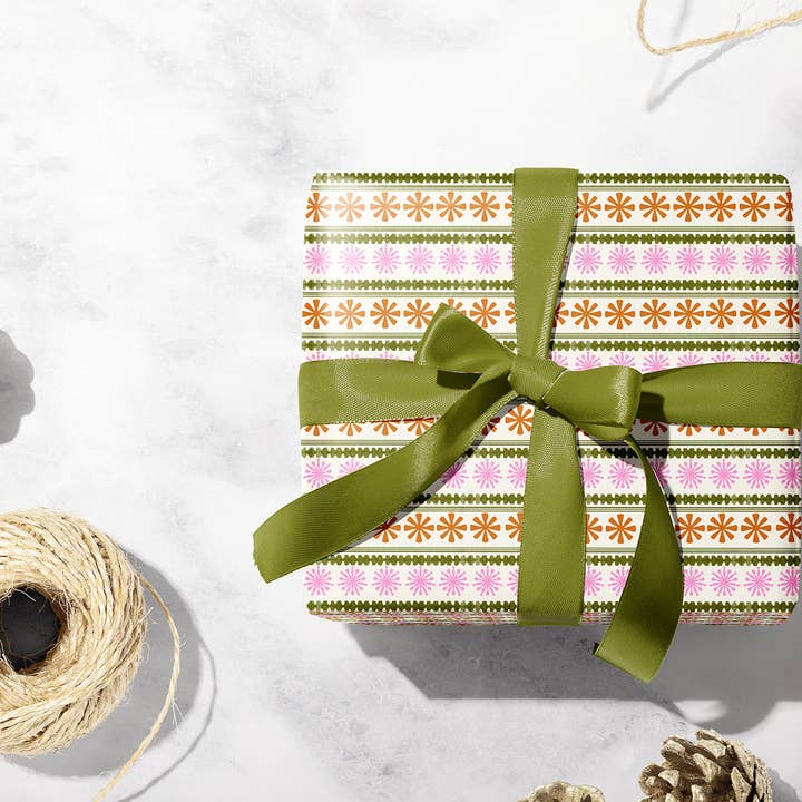 Nordic Stripe Wrapping Paper – Modern Scandi Holiday Style for wholesale by Slow Notes