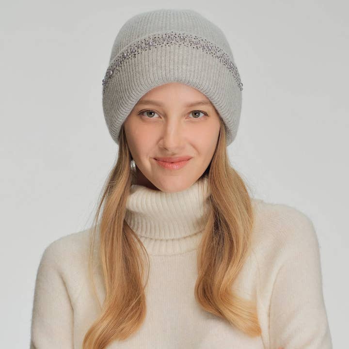 CC PEARL RHINESTONE EMBELLISHMENTS ANGORA CUFF BE, HTC 0067 for wholesale by JOIA ACCESSORIES