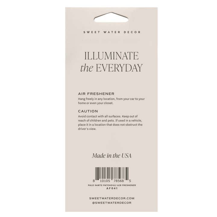 Sweet Water Decor - Wholesale Air Freshener - Palo Santo Patchouli Hanging Air Freshener - Gifts6