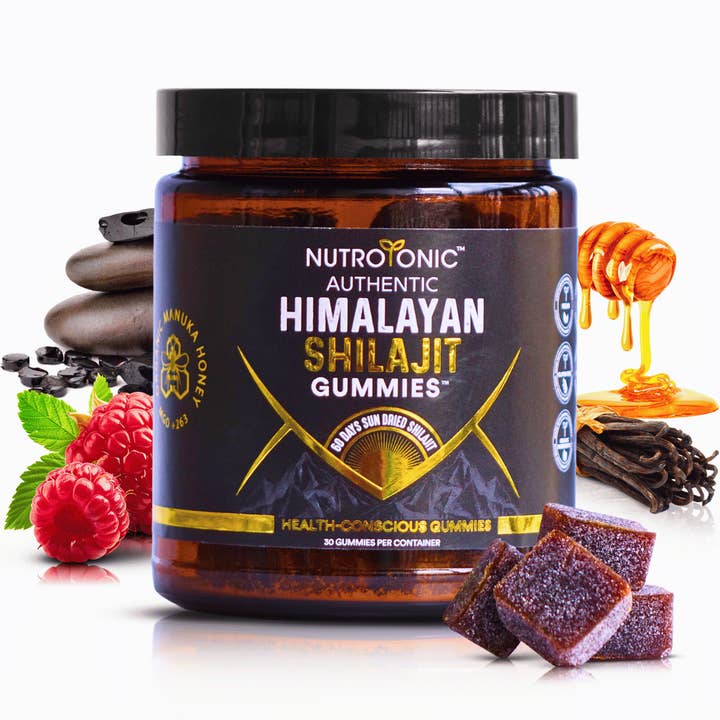 Authentic Himalayan Shilajit Gummies Sweetened with Organic Manuka Honey for wholesale by NutroTonic