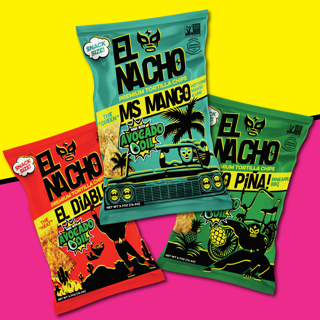 EL NACHO - Wholesale Chips - Variety: Mango & Hot Honey, Pineapple BBQ, Chiles & Lime2