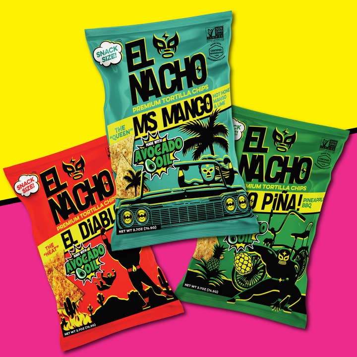EL NACHO - Wholesale Chips - Variety: Mango & Hot Honey, Pineapple BBQ, Chiles & Lime2