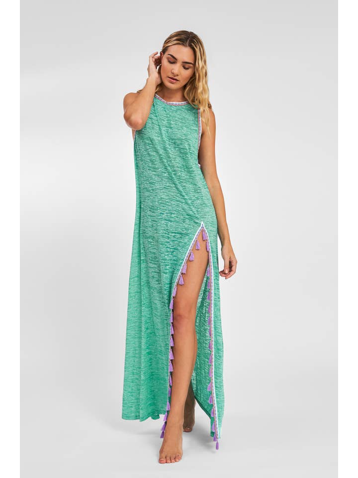 pītusa - Wholesale Dress - Women's - Tassel Slit Dress