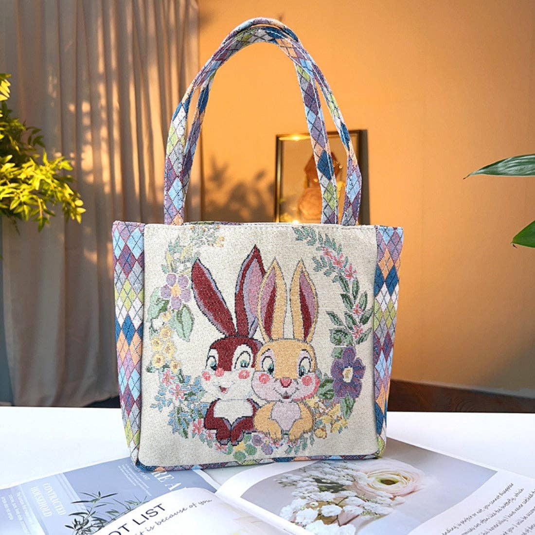 Funkyrel® Atzbranding Limited - Wholesale Tote Bag - Women's - Cosbai - Geometric Lace Botanical & Animal Canvas Tote1