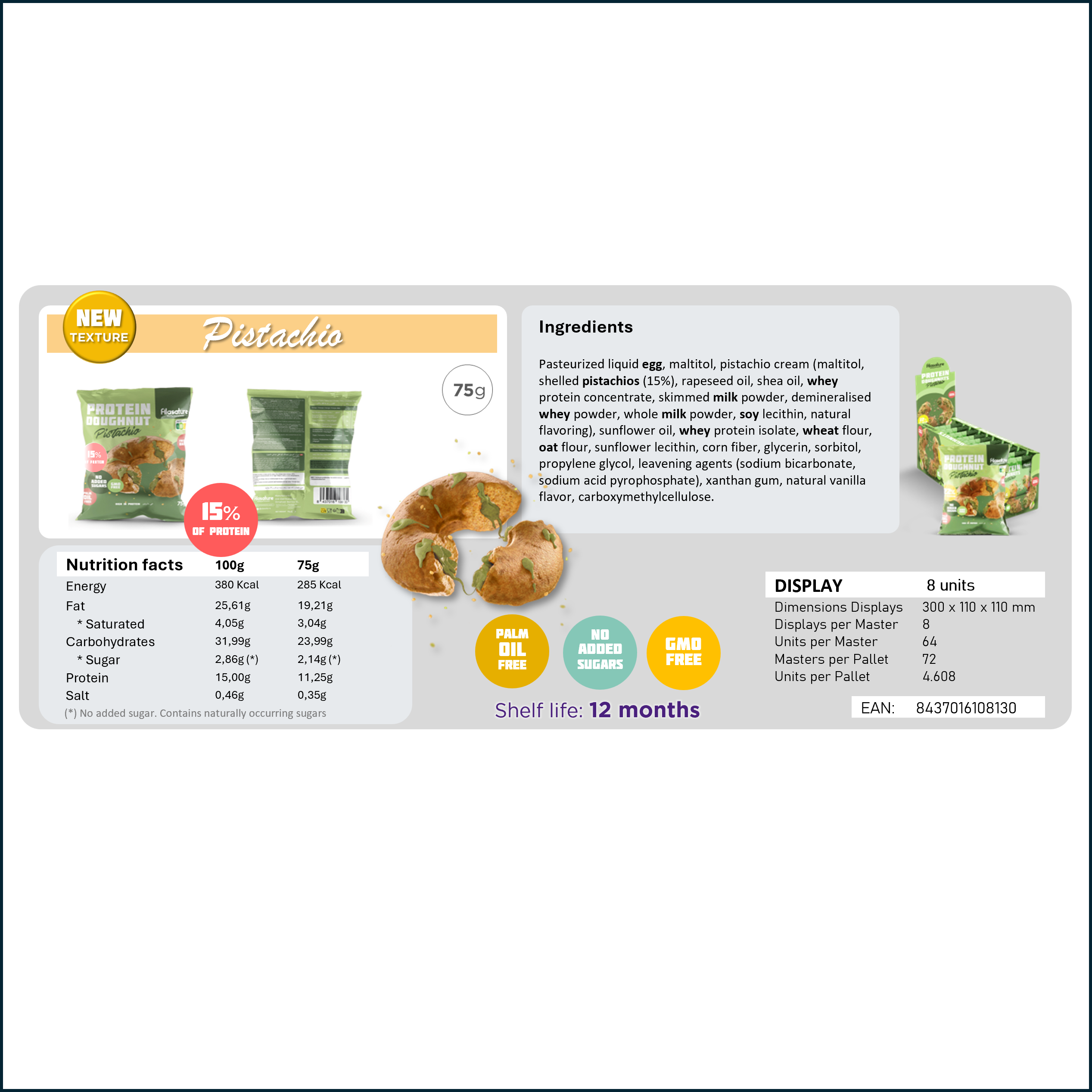 Alasature / Elmafood Iberica SL – wholesale Kakor – Pistaciedonut med krämig fyllning3