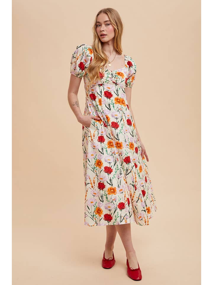 In Loom - Wholesale Dress - Women's - COTTON FITTED MIDI DRESS