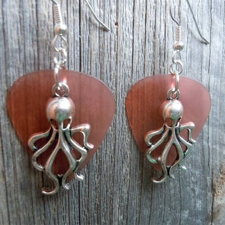 Simply Raevyn - Wholesale Dangle Earrings - Octopus Charm Guitar Pick Earrings40
