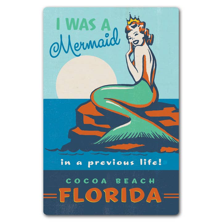 Cocoa Beach FL Mermaid Magnetic Postcard for wholesale by Tourist Courts